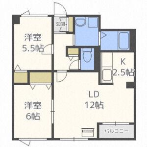 ブロッサム21(2LDK/2階)の間取り写真