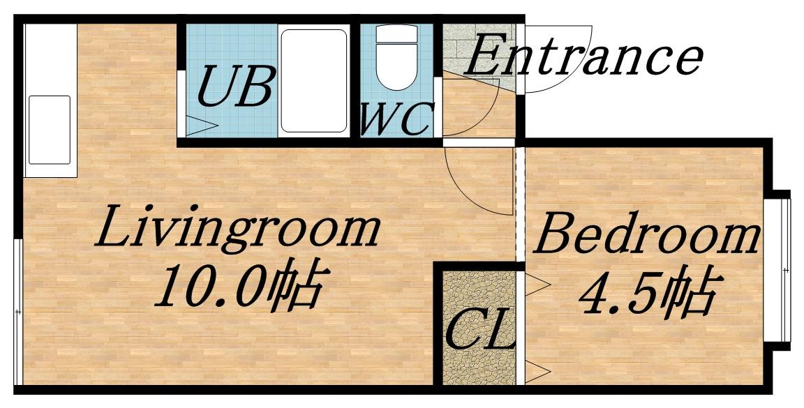 アパートメント・ワキザカ(1LDK/1階)の間取り写真