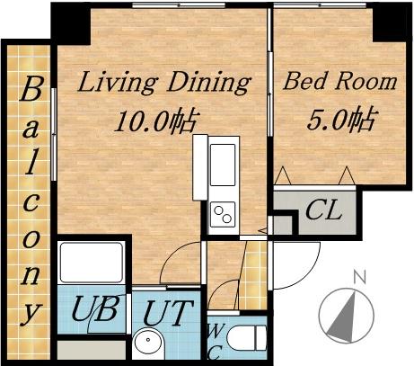 N25E9アーバンハウス(1LDK/2階)の間取り写真