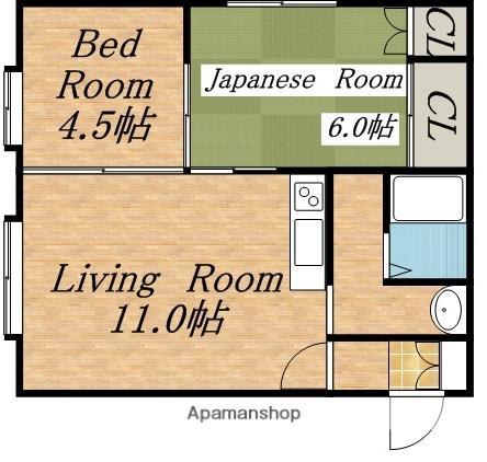 セピア栄町(2LDK/3階)の間取り写真