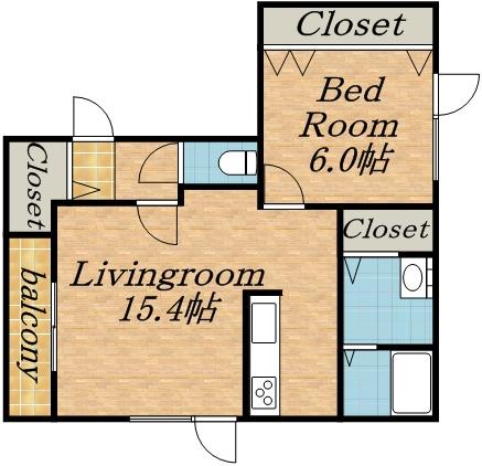 スピカ・エスポワール(1LDK/3階)の間取り写真