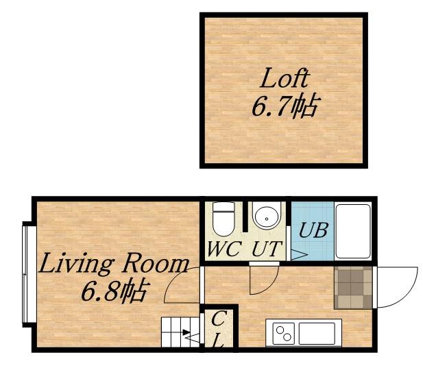 アナハイム麻生(1K/1階)の間取り写真