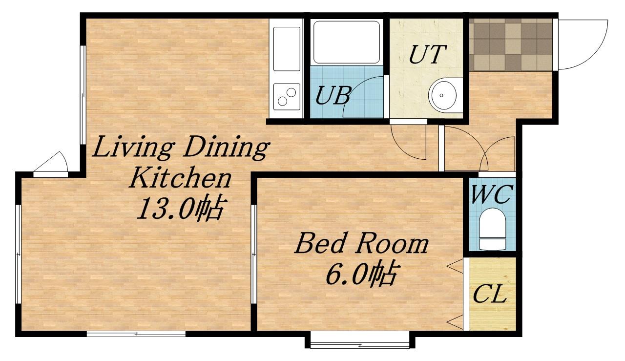 瀬比亜館 太平(2LDK/1階)の間取り写真
