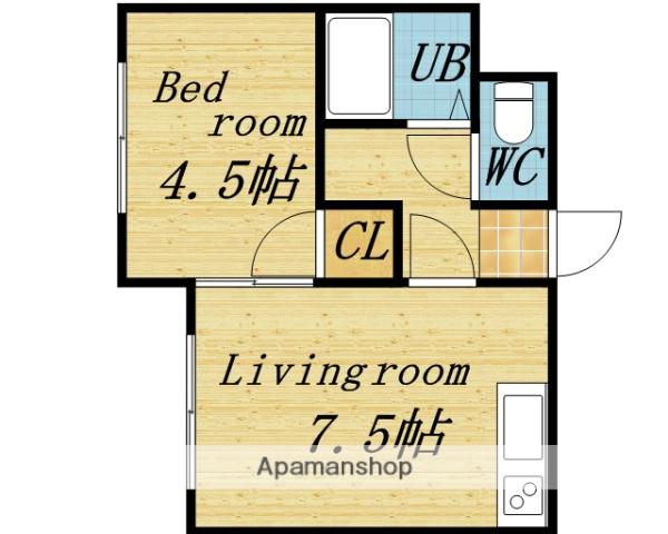 メゾンロベ36(1DK/3階)の間取り写真