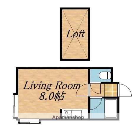 ツインコートA棟(ワンルーム/2階)の間取り写真