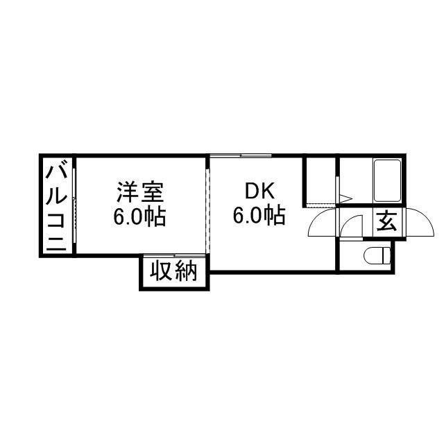 ステュディオ北12条(1K/2階)の間取り写真