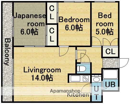 TRマンションⅡ(3LDK/3階)の間取り写真