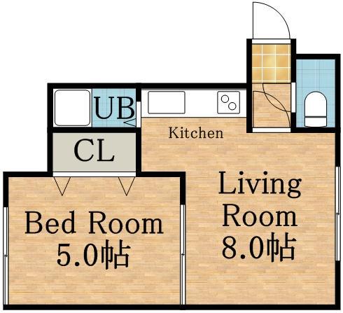 プラザイン396(1LDK/2階)の間取り写真