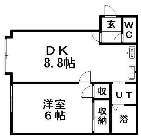 ユニオンスクエア(1DK/3階)の間取り写真