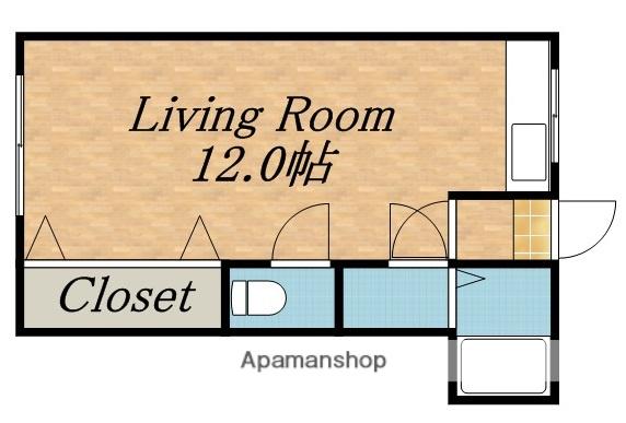 大石ビル(1DK/1階)の間取り写真
