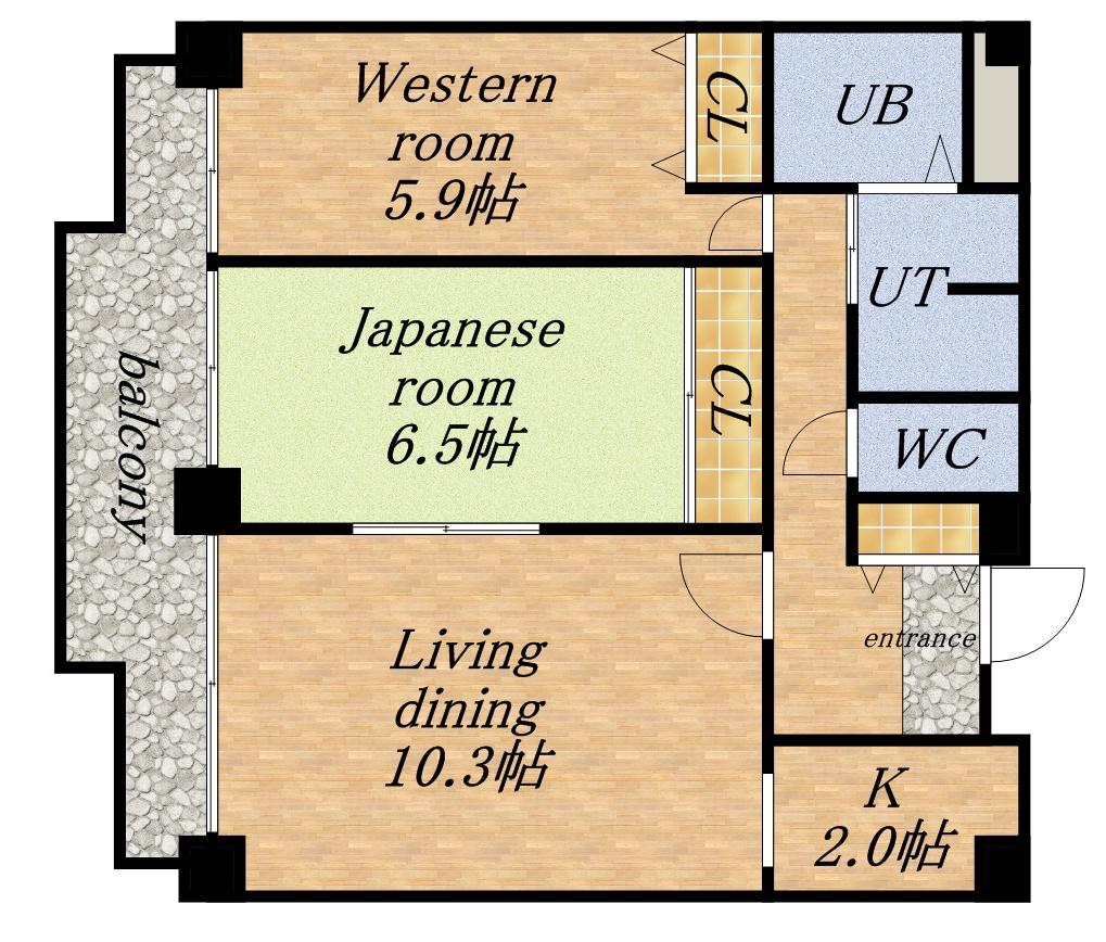 オ・ドミール北19条(2LDK/10階)の間取り写真