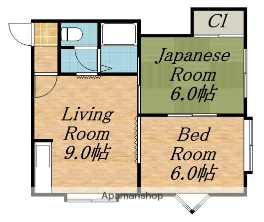 リバティ新川(1LDK/3階)の間取り写真