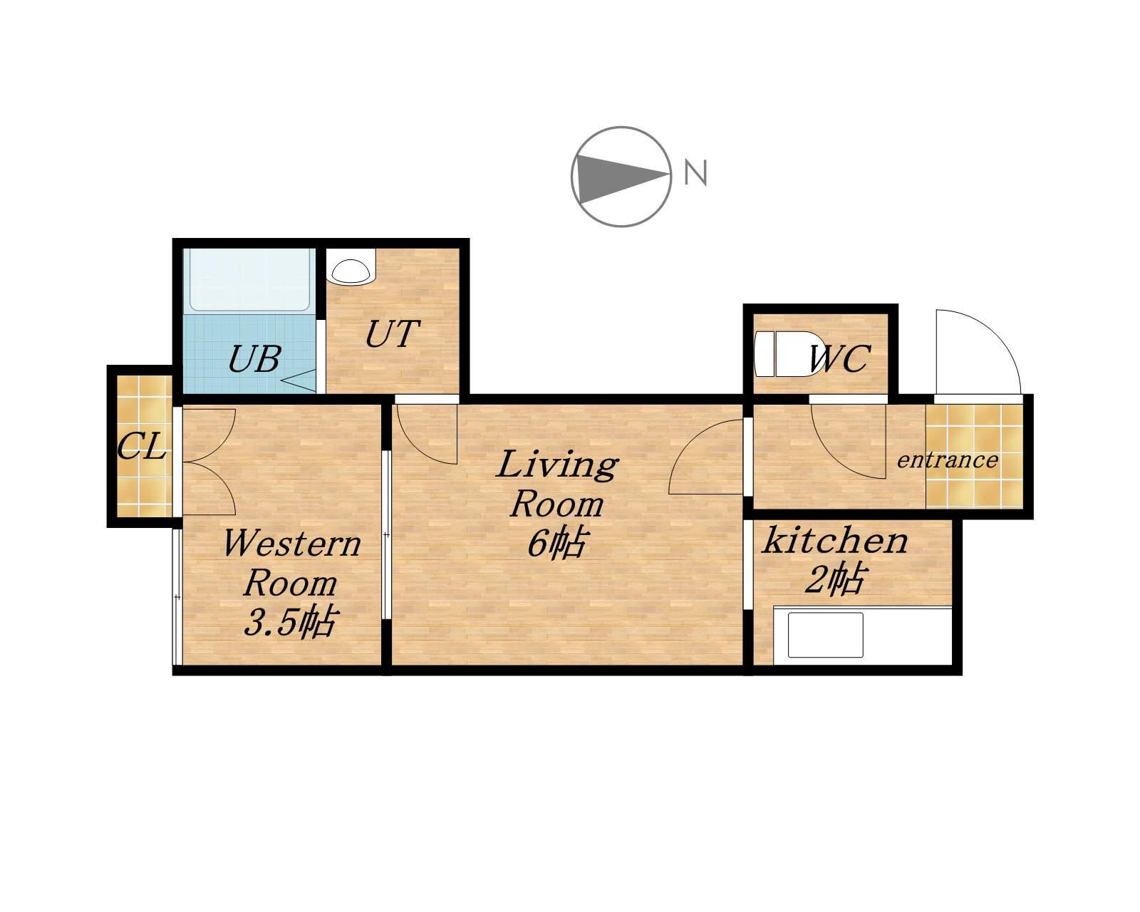 ウイングコート札幌Ⅰ(1DK/3階)の間取り写真