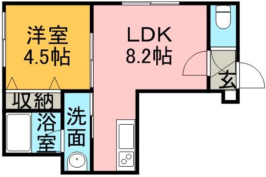 グラディート9-9(1DK/3階)の間取り写真