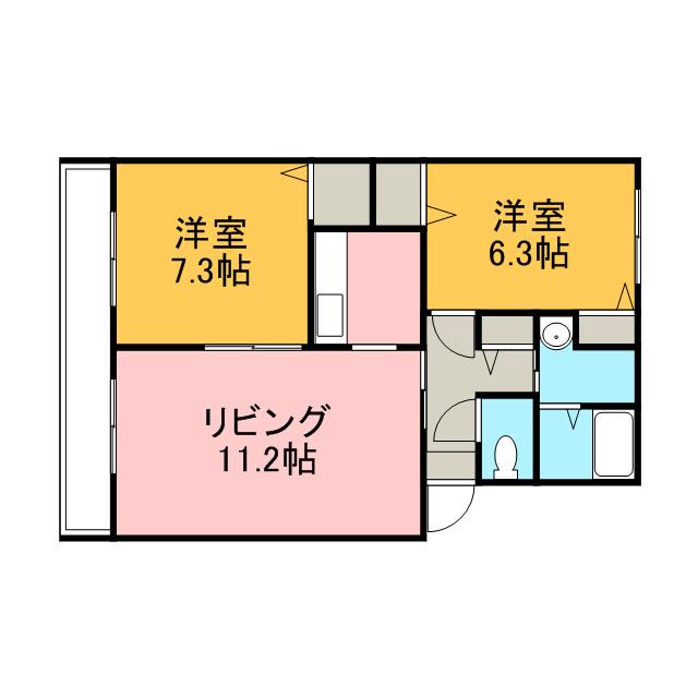 パークハイツI(2LDK/4階)の間取り写真