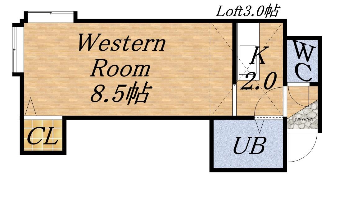 アイビーパレス13 A棟(1K/3階)の間取り写真