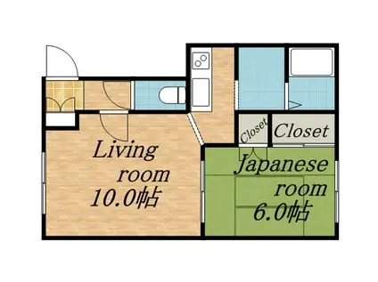 SQUARE HOUSE(1LDK/2階)の間取り写真