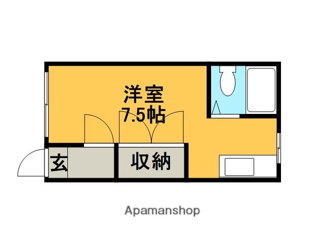 レジデンス手稲(ワンルーム/2階)の間取り写真