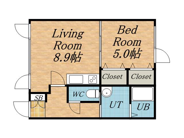 PRESENCE琴似A(1LDK/2階)の間取り写真