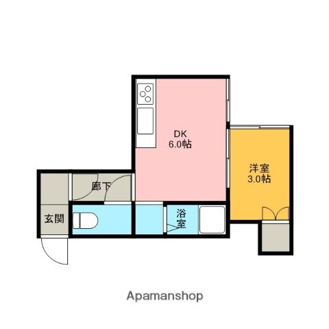 アーバン宮の沢(1DK/3階)の間取り写真