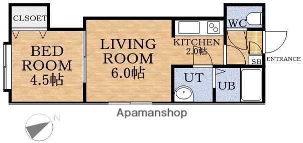 サンハイツ ルナ(1LDK/2階)の間取り写真