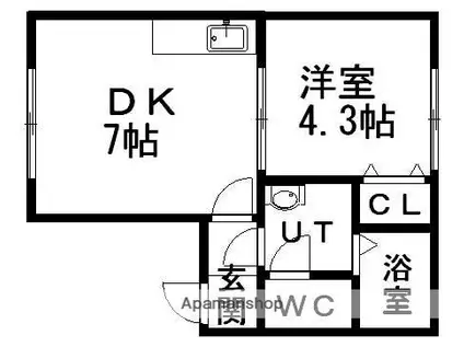 デュークYK二十四軒(1DK/3階)の間取り写真