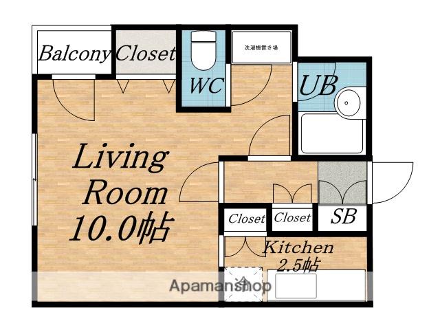 ノール琴似(1K/1階)の間取り写真