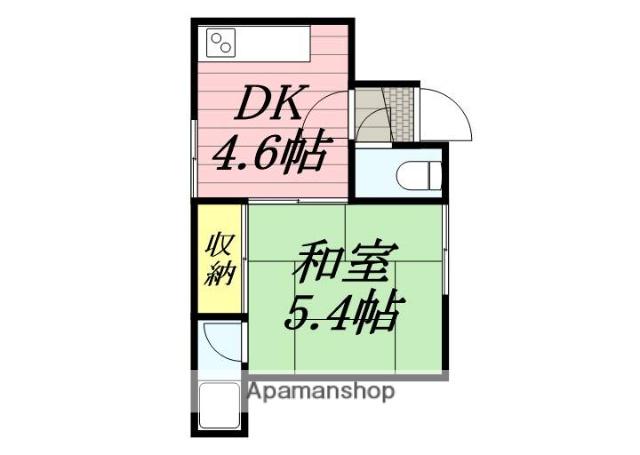 コーポひろ(1DK/2階)の間取り写真