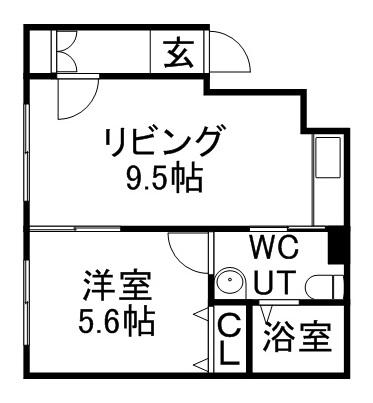 PRESENCE発寒南2(1LDK/3階)の間取り写真