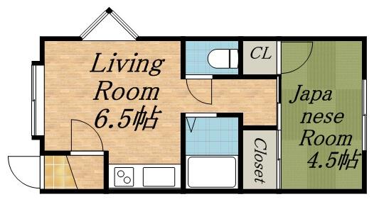 ロジェモニカ(1DK/2階)の間取り写真