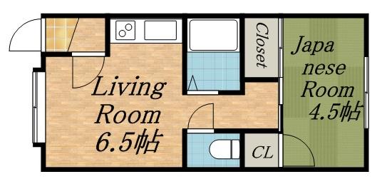 ロジェモニカ(1DK/1階)の間取り写真