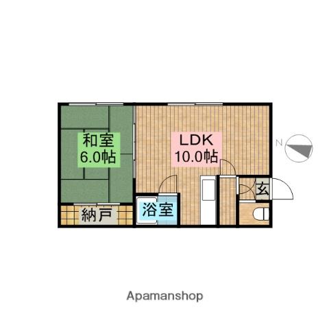 コーポ豊(1DK/1階)の間取り写真