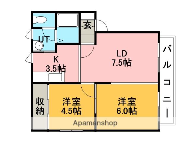 クリーンピア(2LDK/2階)の間取り写真