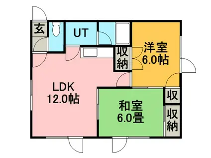 コンフォータブル(2LDK/3階)の間取り写真