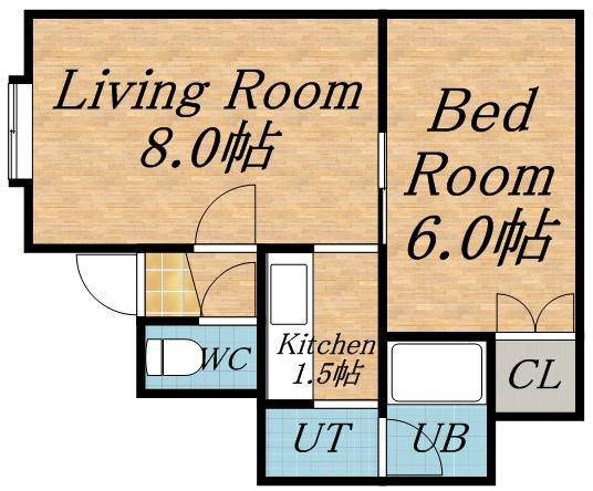 アーバンコート宮の沢(1LDK/2階)の間取り写真