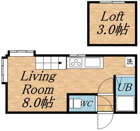 DCカーサ琴似(ワンルーム/3階)の間取り写真