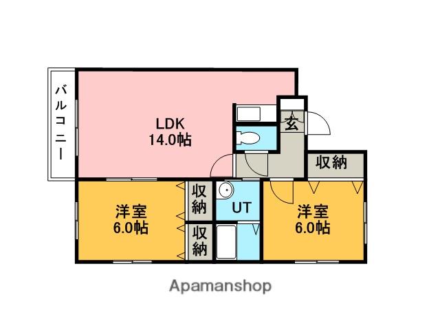 イースヴィレッヂ(2LDK/3階)の間取り写真