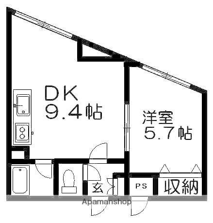 ロイヤルコート稲穂(1DK/3階)の間取り写真