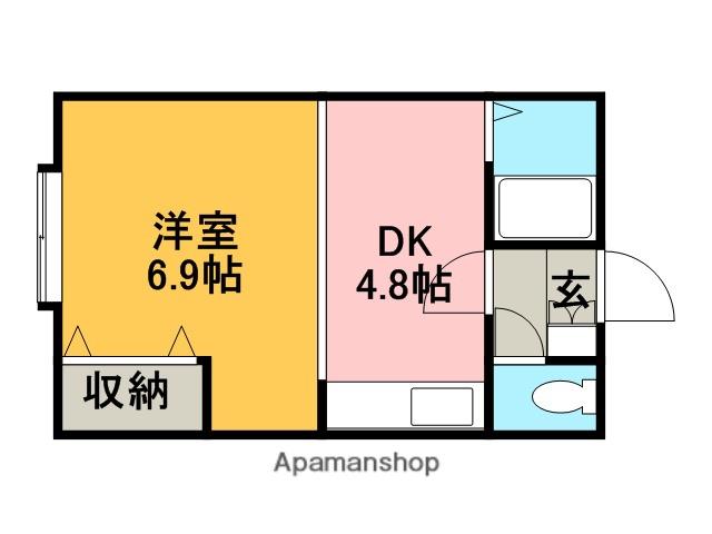 パールクリスタル(1DK/2階)の間取り写真