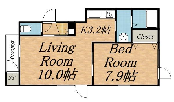 スターヴィレッジ(1LDK/1階)の間取り写真