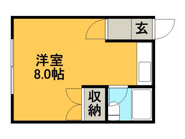 メゾン山田(ワンルーム/2階)の間取り写真