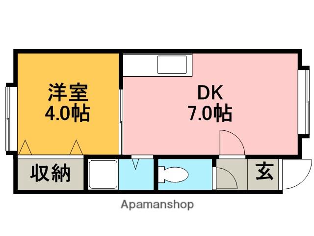レジデンスアップル(1DK/2階)の間取り写真