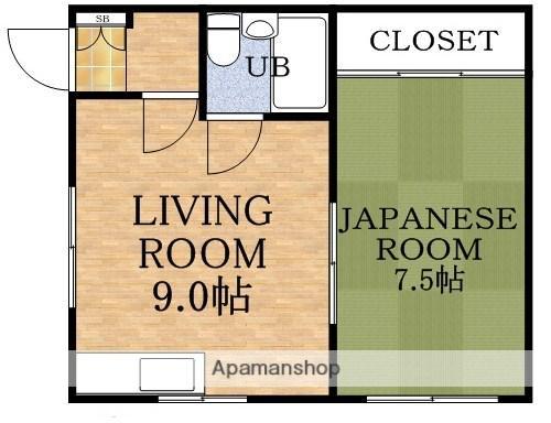 公園前ハウス(1LDK/3階)の間取り写真