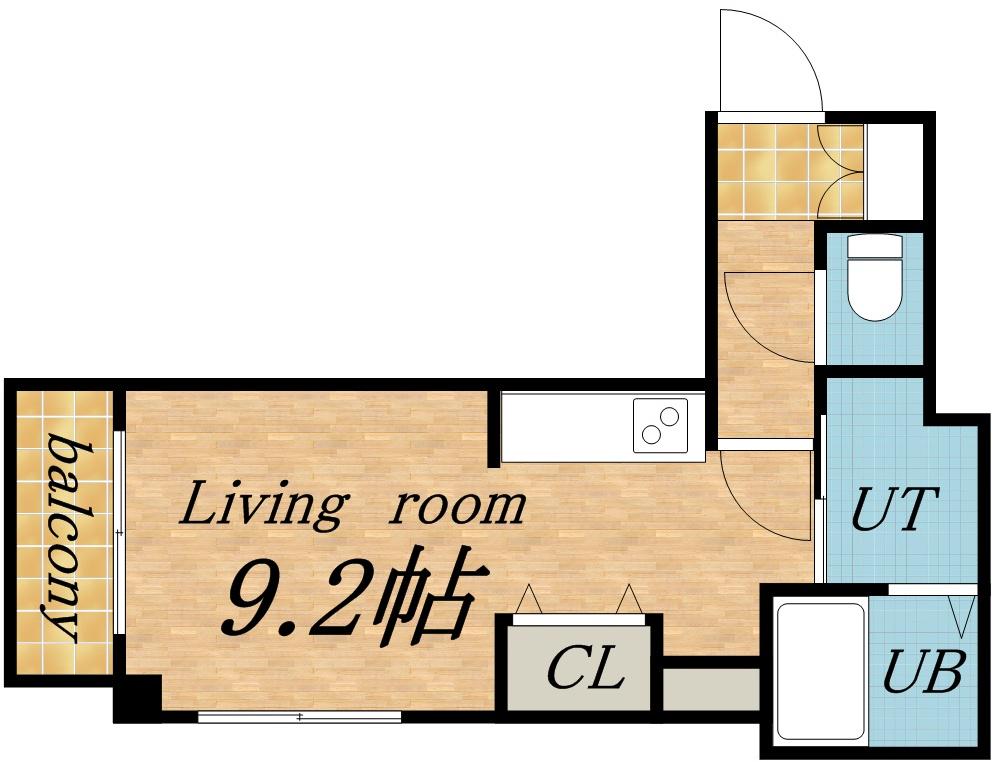 コート琴似(1K/2階)の間取り写真