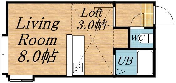 ロイヤルリラ(1K/2階)の間取り写真