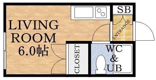 ラミテス白亜(1K/2階)の間取り写真