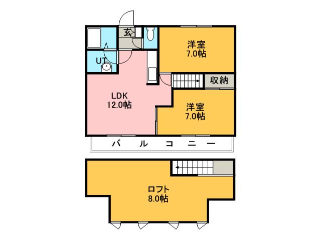 瀬比亜館パークヒルズ(2LDK/2階)の間取り写真