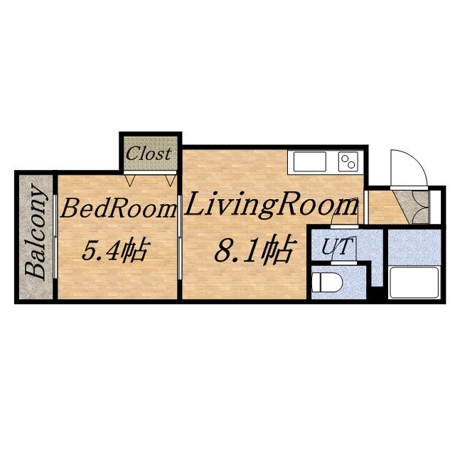 エンドレス琴似B棟(1DK/5階)の間取り写真