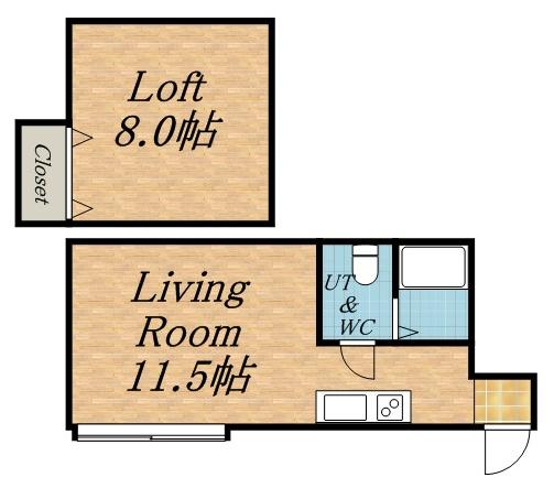 メゾンコクリコ(1LDK/2階)の間取り写真
