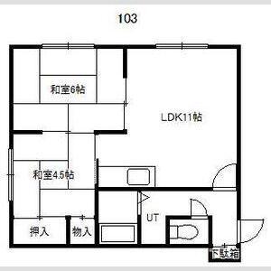 セブンⅡハウス(2LDK/1階)の間取り写真